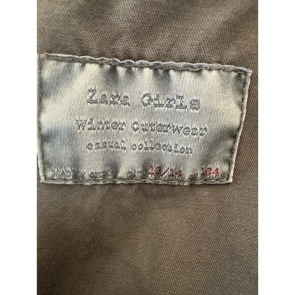 2/$30 ZARA Size 13/14 Army Green Hooded Cotton Jacket Girls - Picture 4 of 16